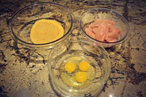 Crunchy Ranch Chicken Fingers prep