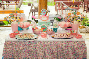 Prepared birthday table with sweets for children party ** Note: Visible grain at 100%, best at smaller sizes